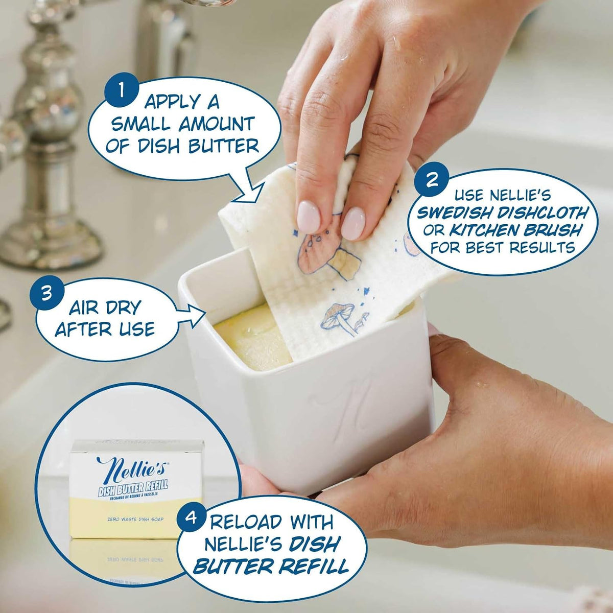 Dish Butter | Solid Dish Soap | Lemongrass Scent | Made in Canada