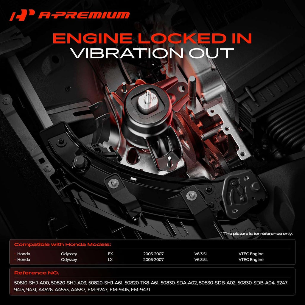 A-Premium Set of 3 Engine Motor Mount Kit Compatible with Honda