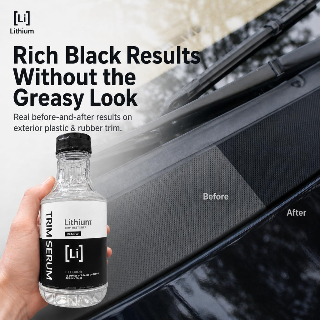 Trim Serum- Plastic Restorer for Cars- Restores Even the Most Damaged Plastic, Rubber, and Vinyl - Black Trim