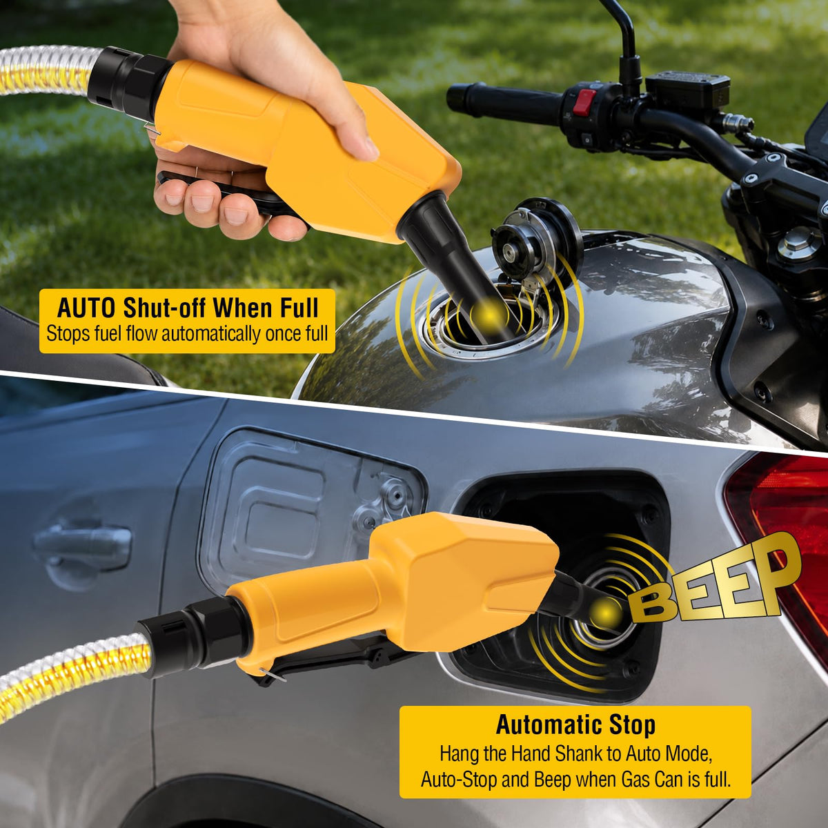 BuffVorce 5GPM Cordless Fuel Transfer Pump, Auto-Stop & Hand Trigger Nozzle