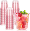 50Pcs 12oz Pink Plastic Party Cups, Disposable Wine Cocktail Cups