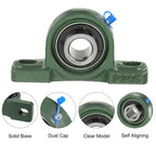 uxcell 6Pcs UCP205-14 Pillow Block Bearing 7/8 in Bore Solid Cast Iron Base