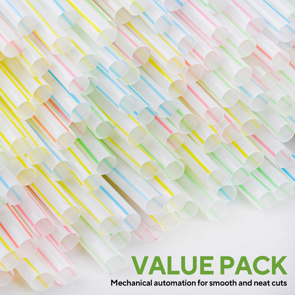 [200 Pack] 8.5" High Flexible Plastic Straws