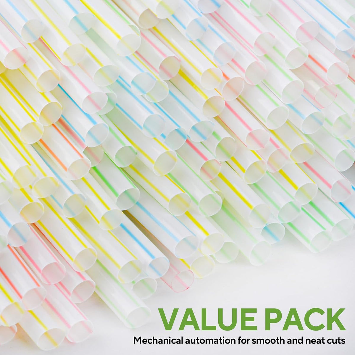 [200 Pack] 8.5" High Flexible Plastic Straws