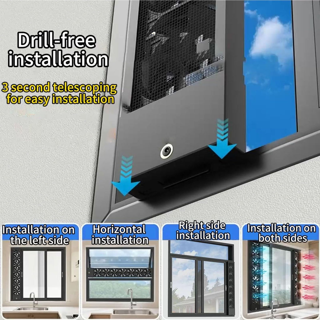 37.5-39.4 Inch Vertical Window Fan For Sliding Windows