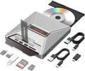 External CD DVD Drive for Laptop, 7 in 1 Disc Player Burner with M.2 | Portable External Optical Drive Reader with