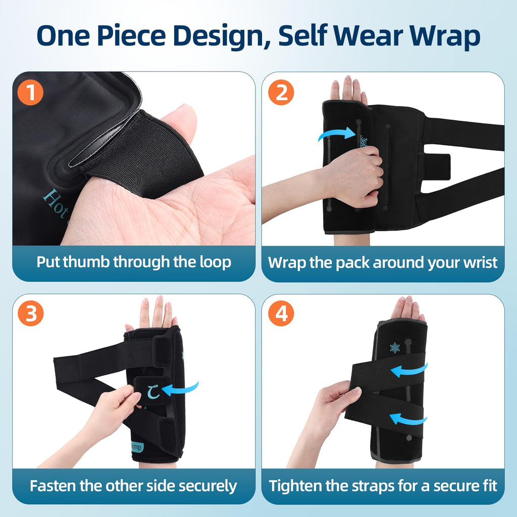 Wrist Ice Pack Wrap, 30 Minute longlasting Hand Ice Pack