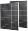 2PCS 100W Bifacial Solar Panels, 23% High-Efficiency N-Type Monocrystalline PV Module with MC4 Output & Aluminum