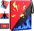 Card Binder 9 Pocket, 1080 Cards Trading Card Binder with 60 Removable Sleeves, Portable Card Binder with Zipper