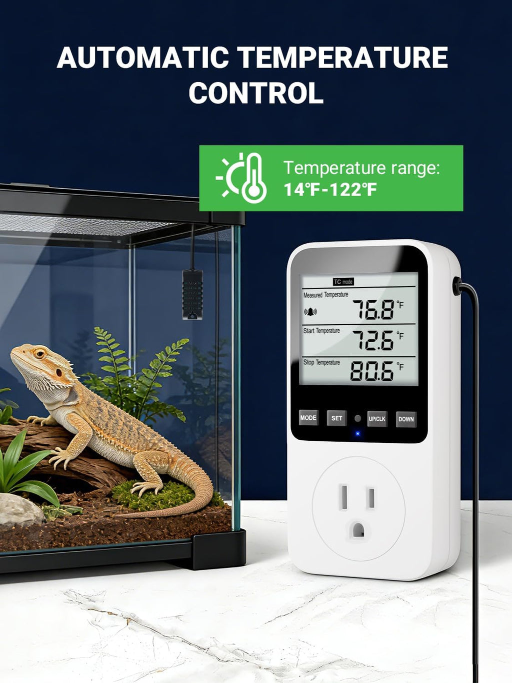 Temperature and Humidity Controller, Thermostat Controlled Outlet | Temperature Humidity Alarms for Humidifier, Plug