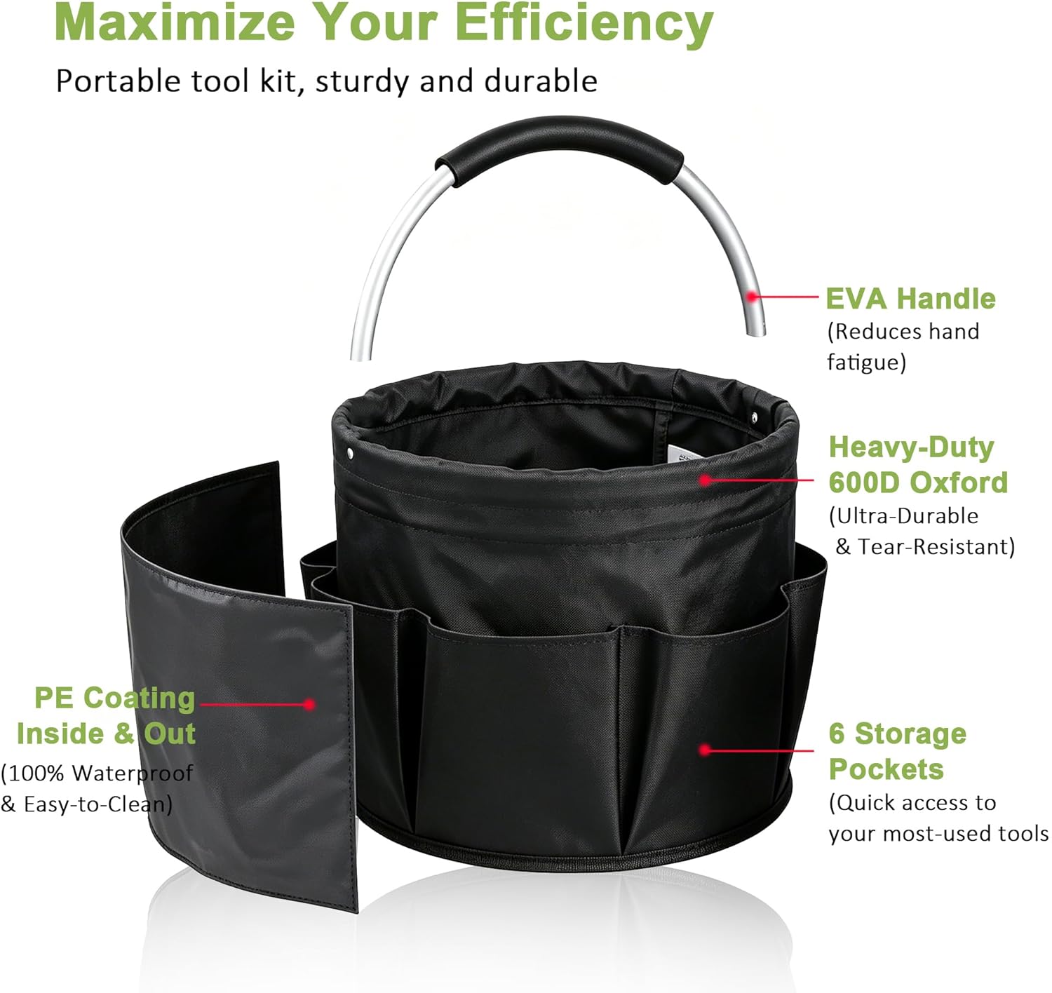Cleaning Caddy with Handle 17L Cleaning Supplies Organizer Foldable Storage Basket Portable Cleaning Supply Caddy