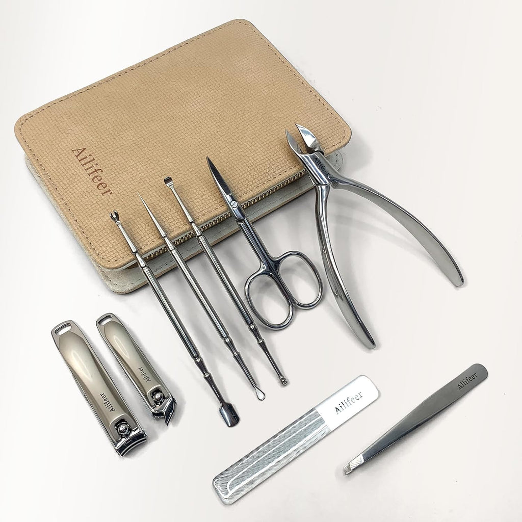 Manicure Kit, 9-in-1 Stainless Steel Professional large Nail Cutters Set