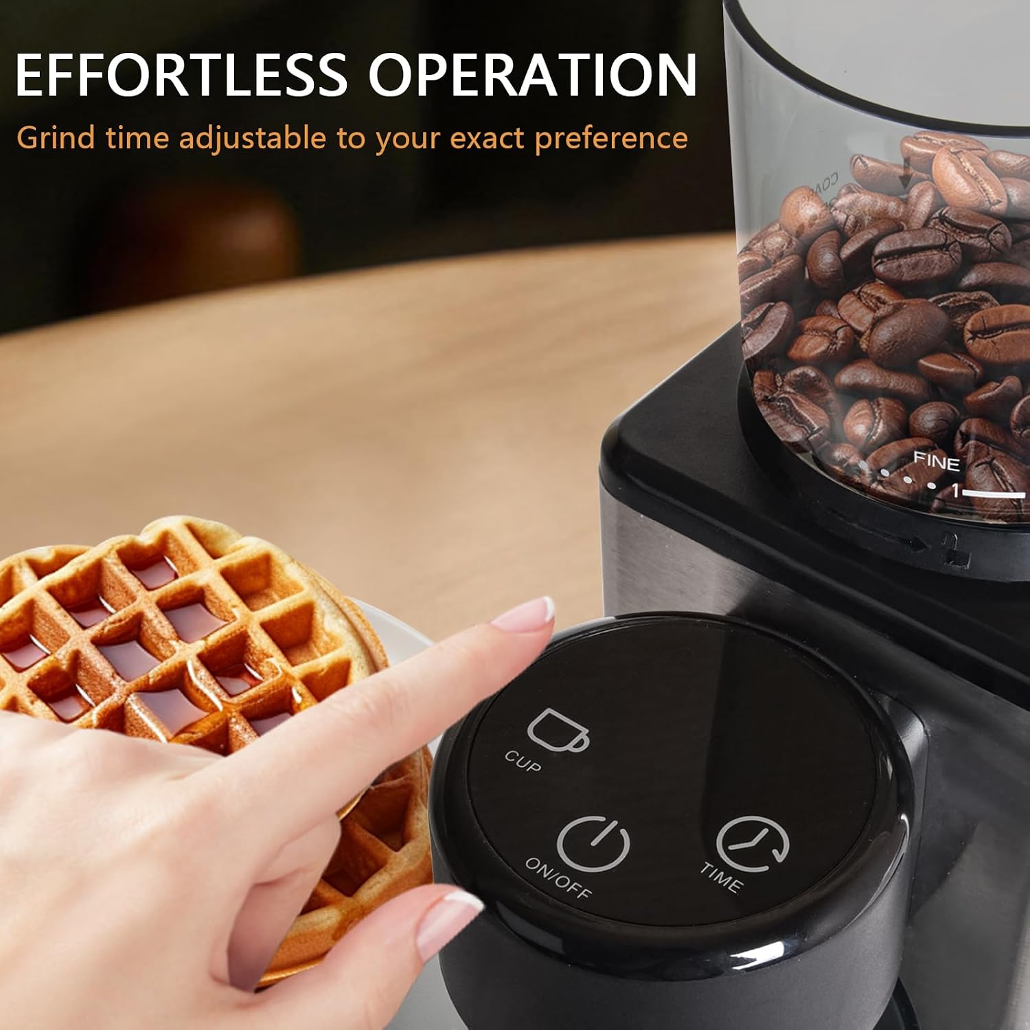Electric Coffee Grinder for Home & Office: Smart Conical Burr coffee grinder with 25 Precision Grind Settings & 120g