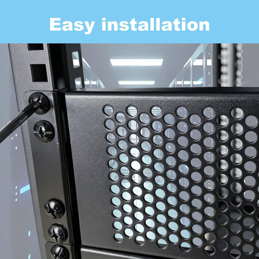 2U Vented Blank Panel-Steel 19" Hinged Perforated Rack Panel
