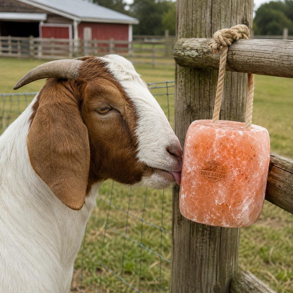 Himalayan Pink Salt Lick with Rope, 5-6 lb Each, 4 Pack for Horses & Cattle