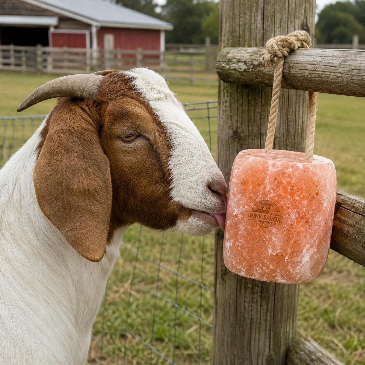 Himalayan Pink Salt Lick with Rope, 5-6 lb Each, 4 Pack for Horses & Cattle