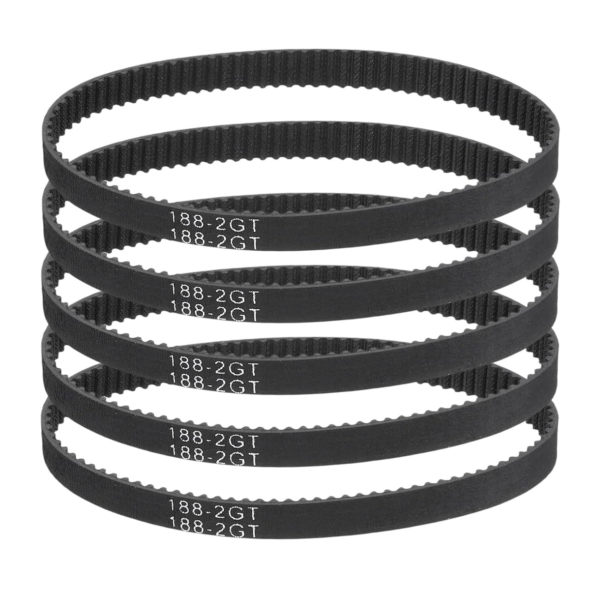 MECCANIXITY 188mm GT-2 Timing Belt 6mm Width 2mm Pitch Black 5pcs