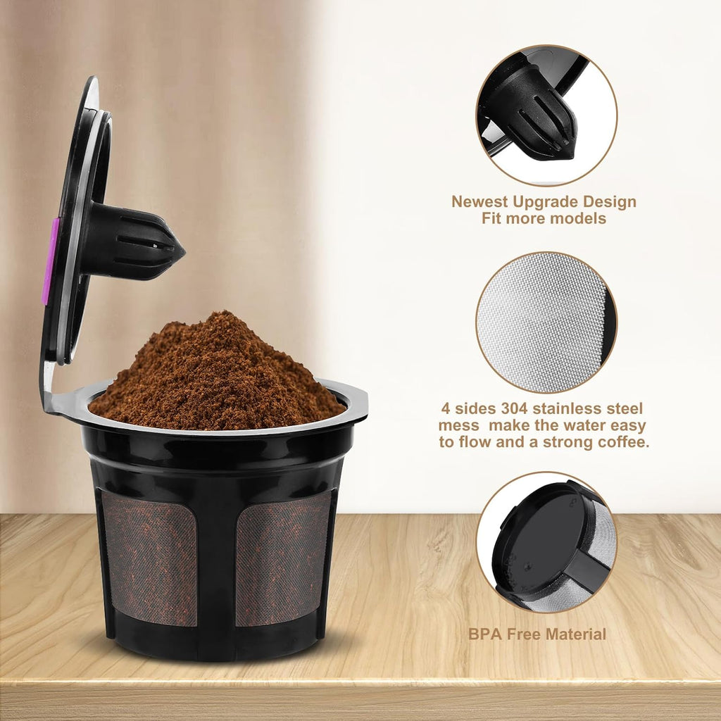 Reusable K Cups for K-eurig, 8 Pack K Cup Reusable Coffee Pods, Universal Reusable K Cup for K-eurig 1.0 and 2.0