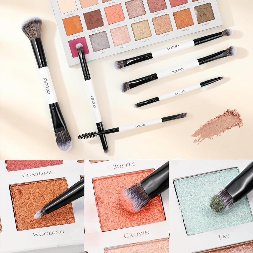 6 Piece Dual-Sided Eyeshadow Brushes - 12 Functions in 1 Set
