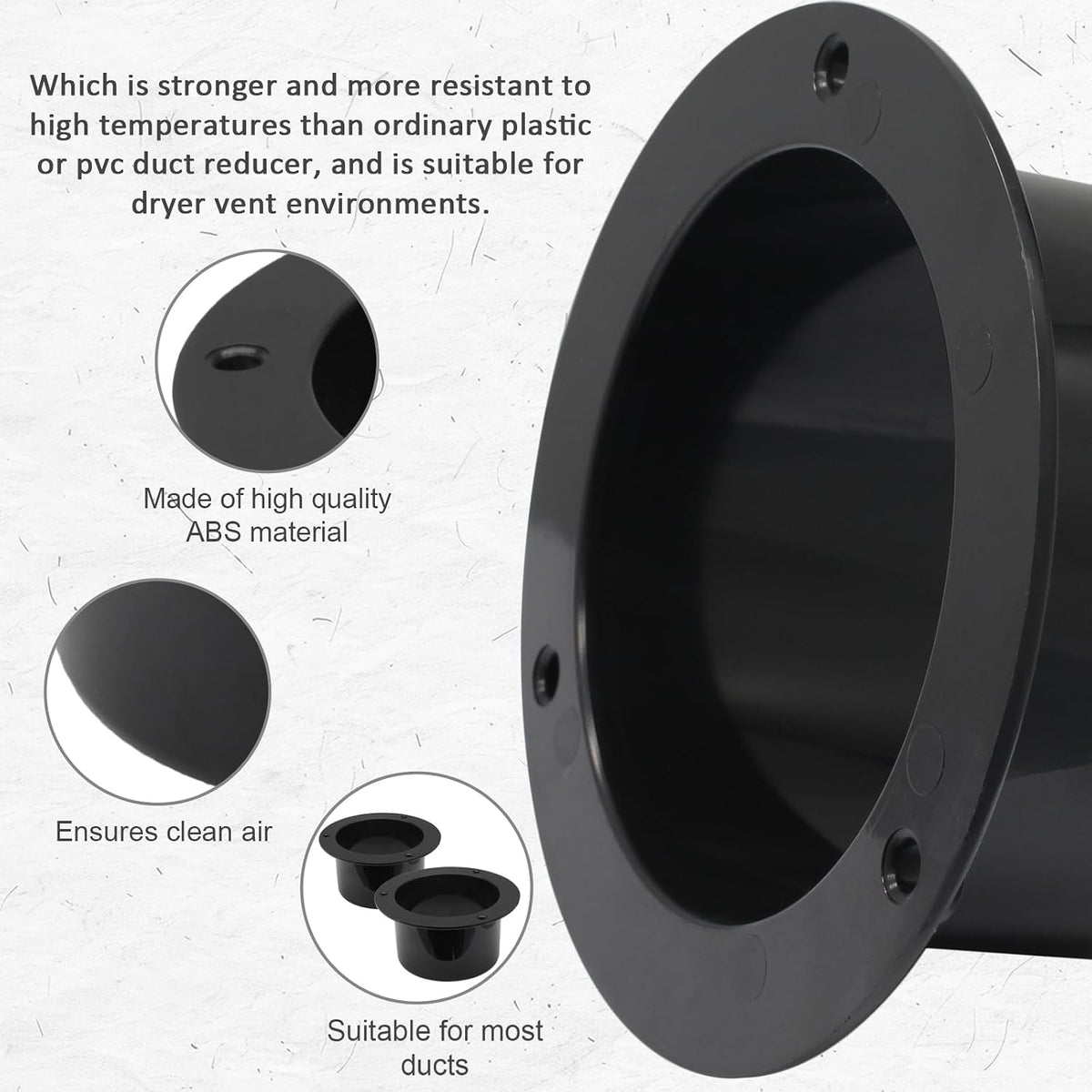 Duct Connector Flange 4 Inch, Plastic Straight Pipe Flanges