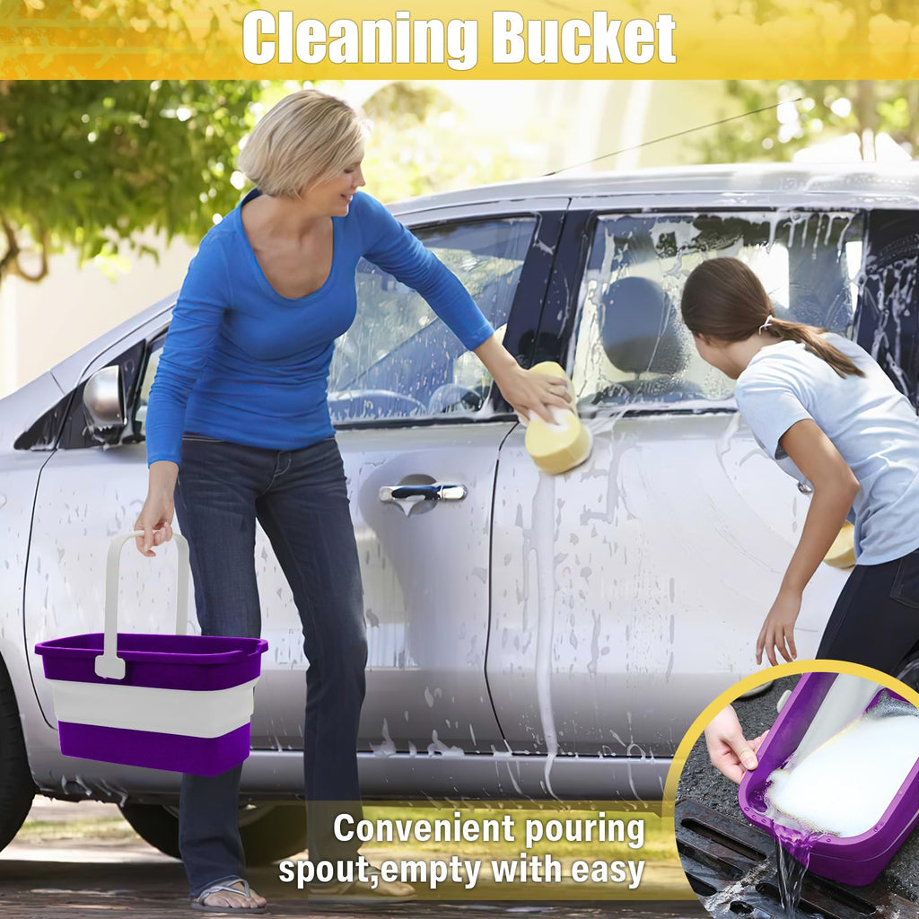 Collapsible Bucket with Handle for Mop Windows Cleaning,3 Gallon