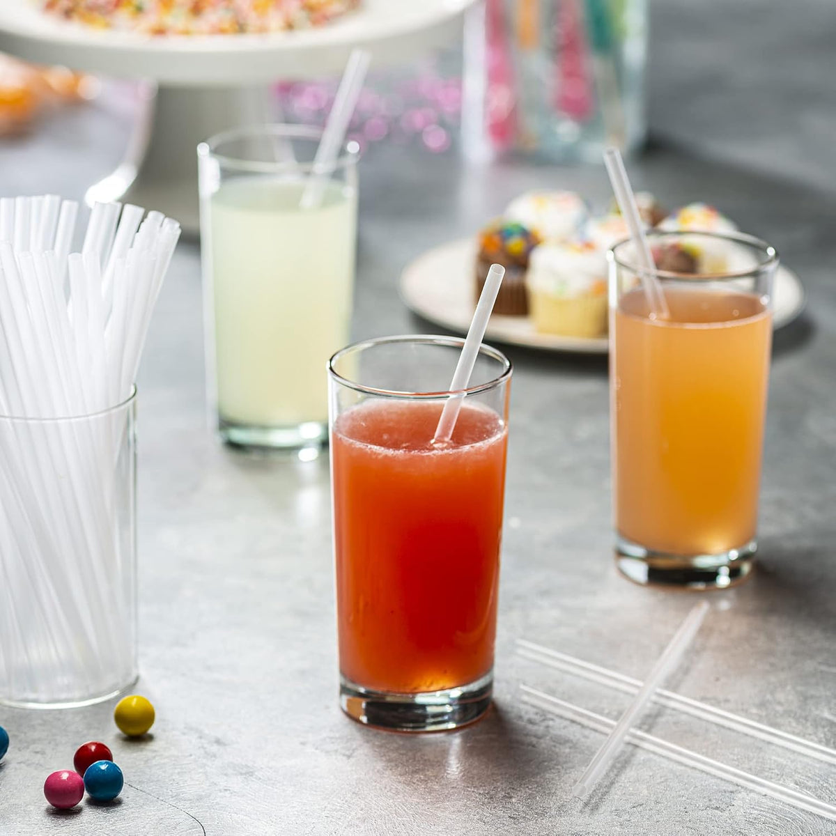 [500 Count ] 7.75"High Clear Straws, Disposable Plastic Drinking Straws