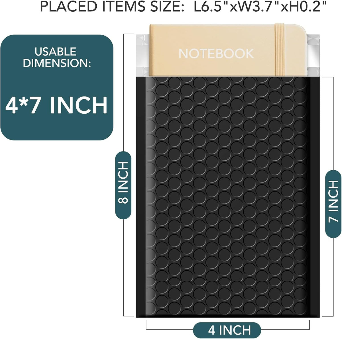 Small Bubble Mailers 4x8 Inch 100 Pack Black Padded Envelopes
