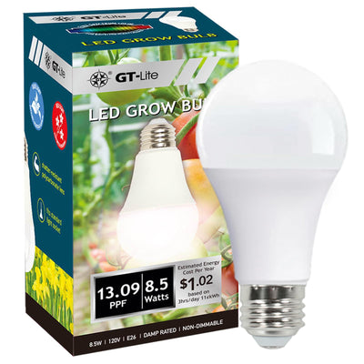 LED A19 Plant Grow Light Bulbs Full Spectrum with 13.09 PPF