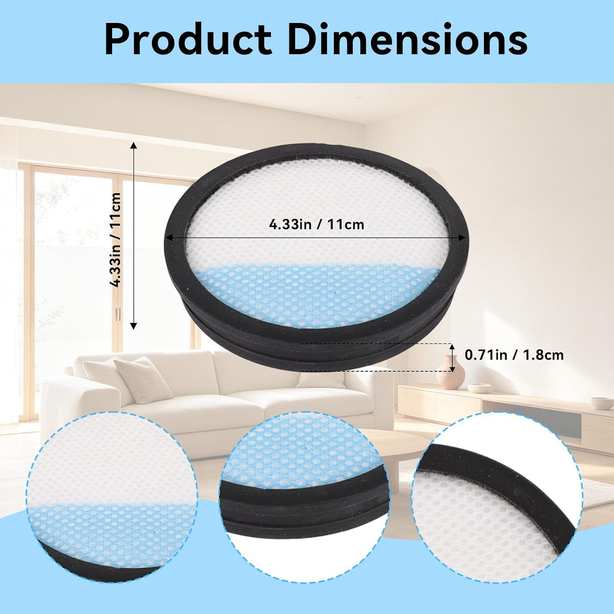 Gosknor 4pcs Vacuum Filter Replacements Compatible with Ryobi