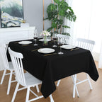 Black Rectangle Tablecloth, 60 x 84 Inch Waterproof Table Cloth