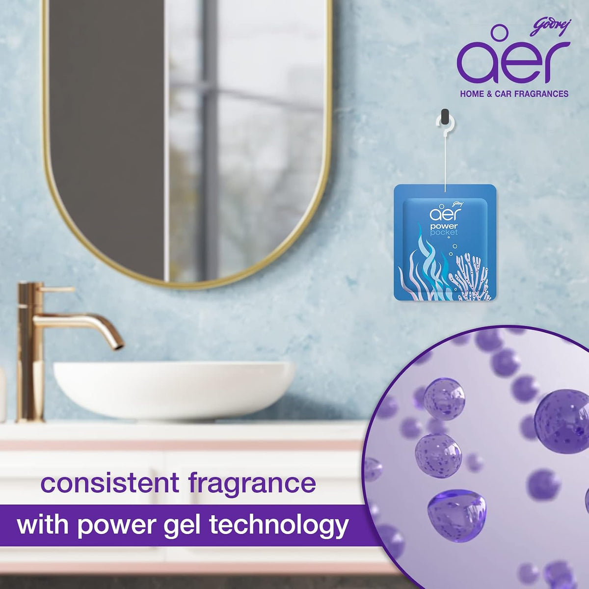 AER Power Pocket Assorted Solid Gel Air Freshener, Pack of 5