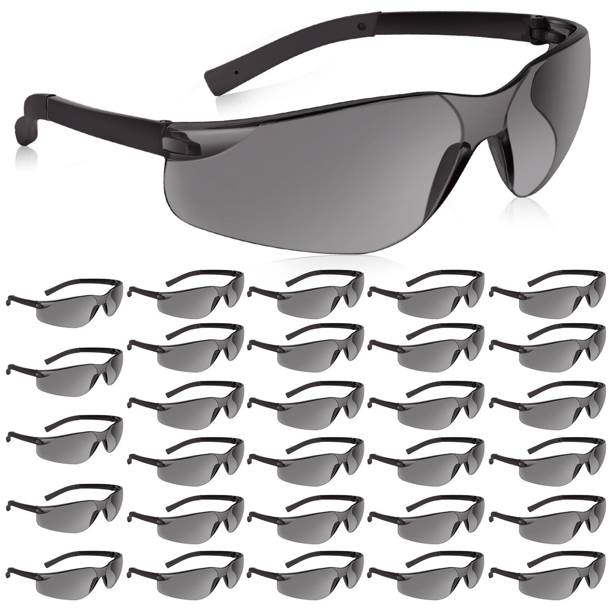 30 Pack Tinted Safety Glasses, Ansi Z87.1 Eye Protection Glasses