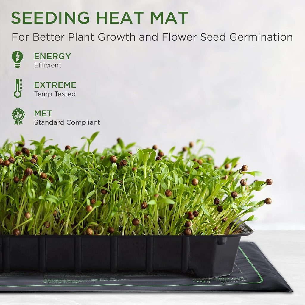 MET Certified 2 Pack Seedling Heat Mat, Seedfactor Adjustable Temperature Waterproof Durable Germination Station Heat