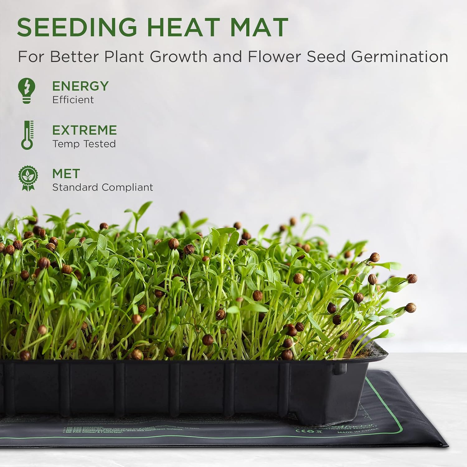 MET Certified 2 Pack Seedling Heat Mat, Seedfactor Adjustable Temperature Waterproof Durable Germination Station Heat