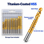 12-Piece Titanium HSS Twist Drill Bit Set, Serrated Side Cutting