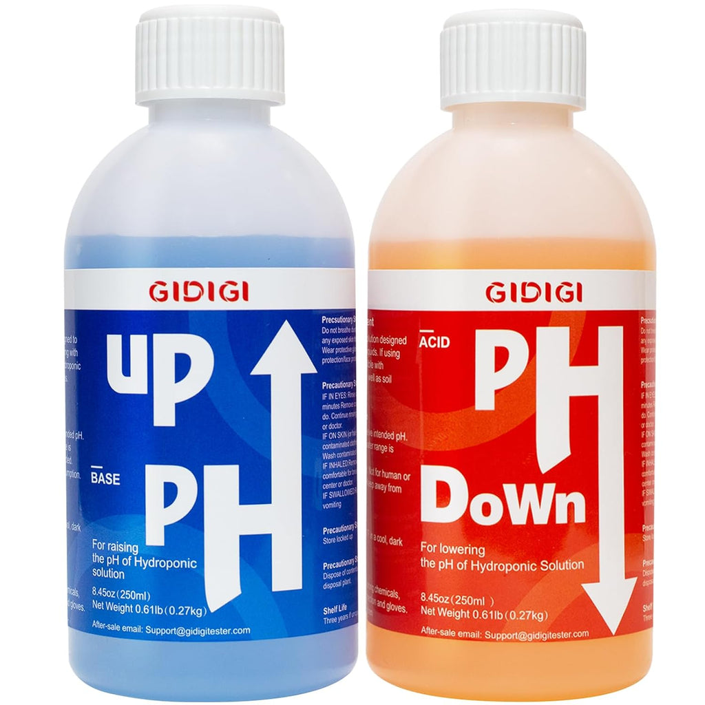Hydroponics pH Up Down Solution pH Control Kit pH Adjuster | Aquaponic, Balance Nutrient Solution, Include pH Test