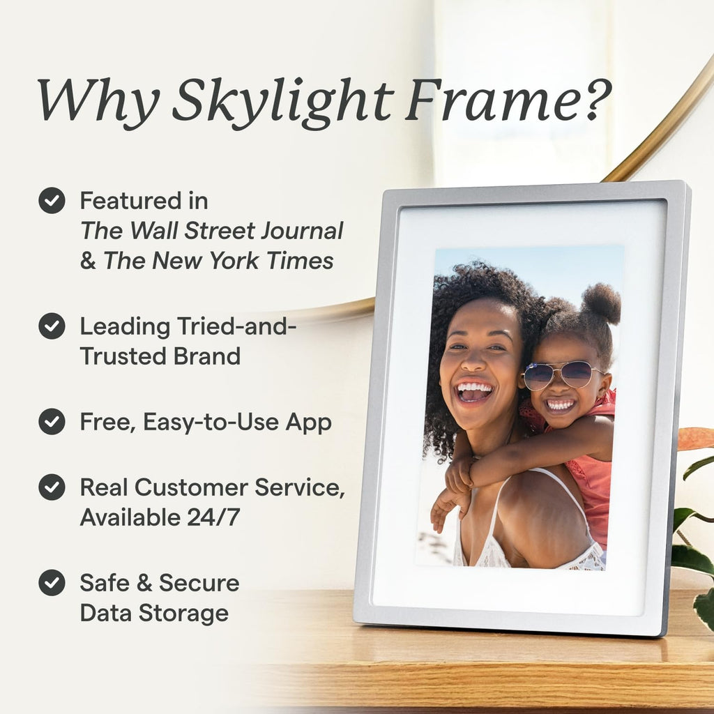 Digital Picture Frame, Load from Phone Capability, 10" Black