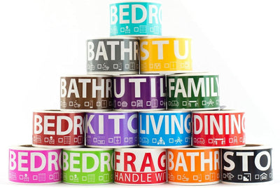 750 Moving Labels for 4 Bedroom Home — Color-Coded Room Stickers & Fragile Labels for Boxes, Supplies, Wardrobe