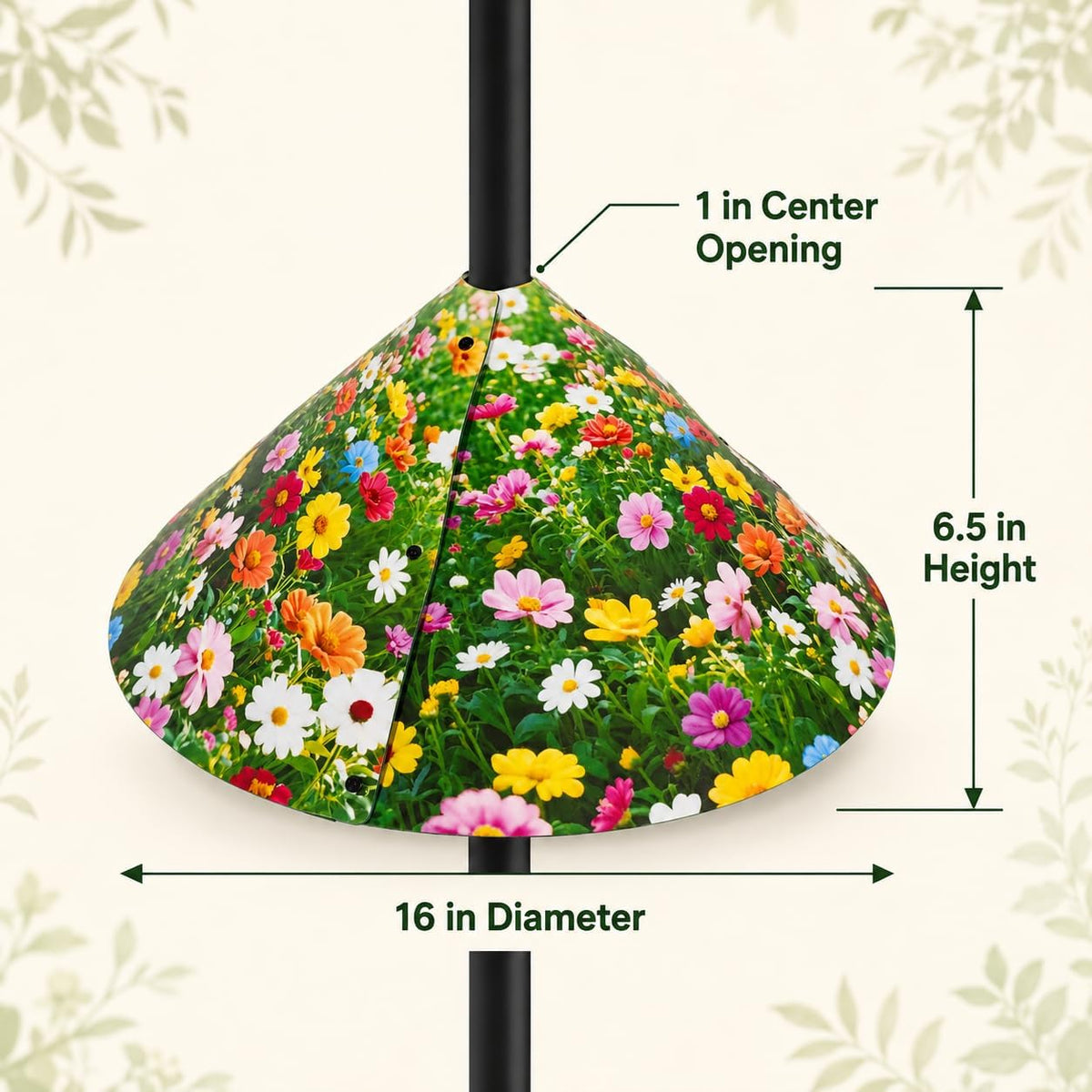 Floral Pattern Squirrel Baffle - Keep Squirrels Away and Attract Birds - Durable Cone - Shaped Squirrel - Proof Guard