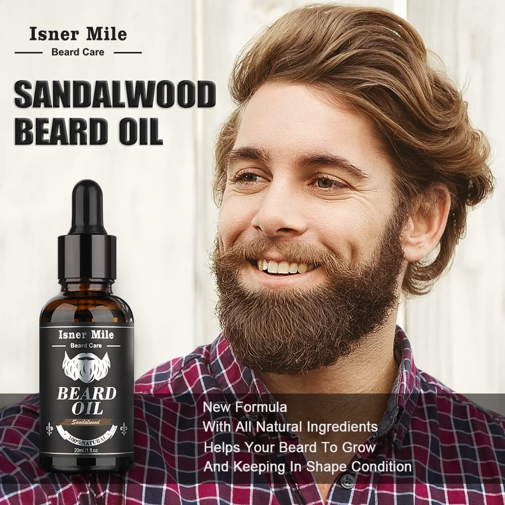 Isner Mile Dad Gifts Fathers Day Husband: from Wife Daughter, Beard Grooming Kit for Men with Beard Oil Balm Wash