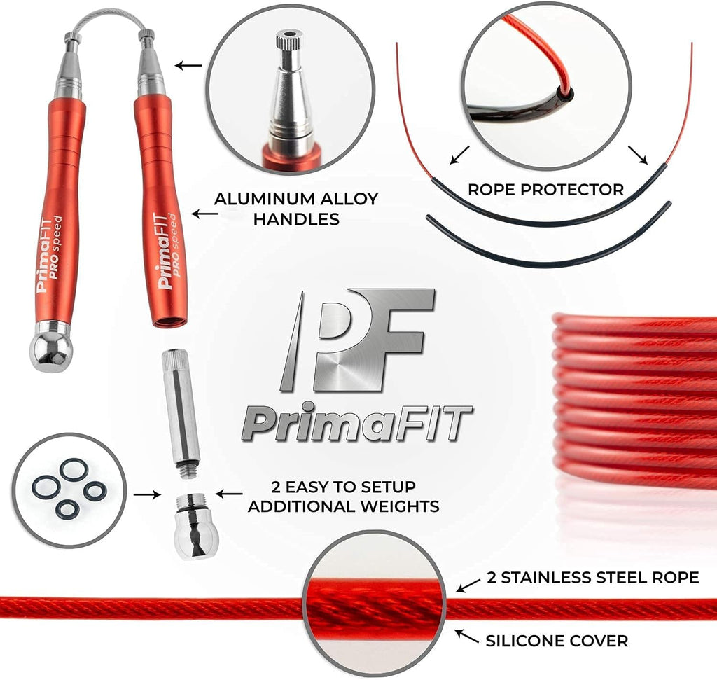 Pro Speed Jump Rope for Adults, Weighted Skipping Rope for Boxing | Adjustable Jumping Rope for Fitness Workout &