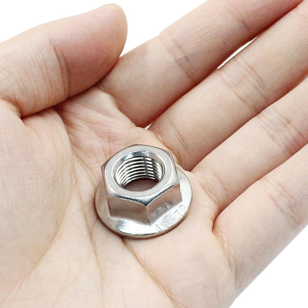 M12/1.25mm Serrated Flange Hex Nuts, 5Pcs