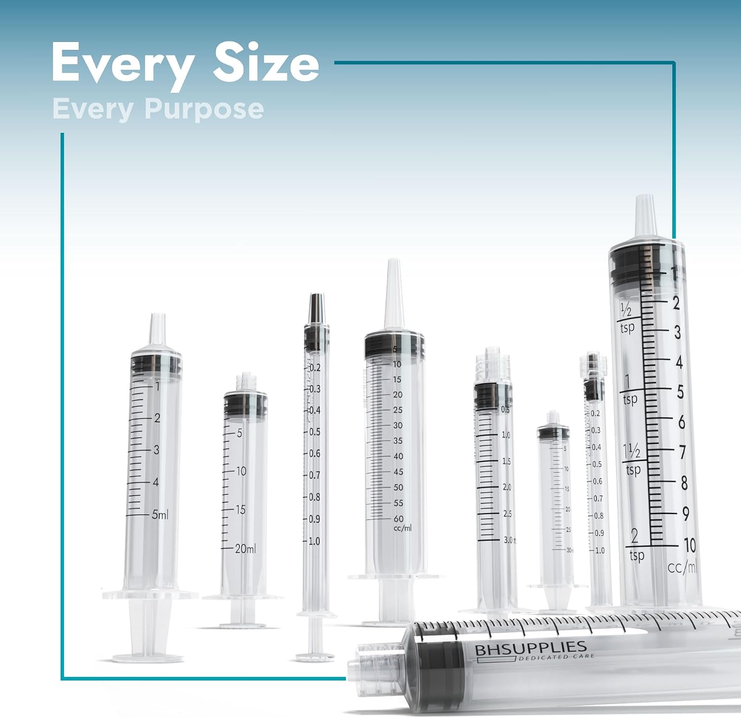 10ml Luer Lock Tip Syringes (No Needle) - Sterile, Individually Wrapped - 100 Syringes