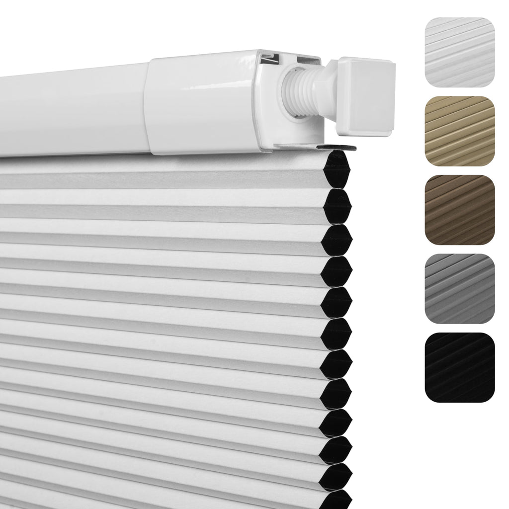 No Drill No Tools Blackout Cellular Shades,White,Custom Size