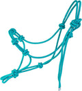 4 Knot Rope Halter for Horses – Strong 1/4″ Stiff Rope Bitless Training Halter,Lightweight & Adjustable