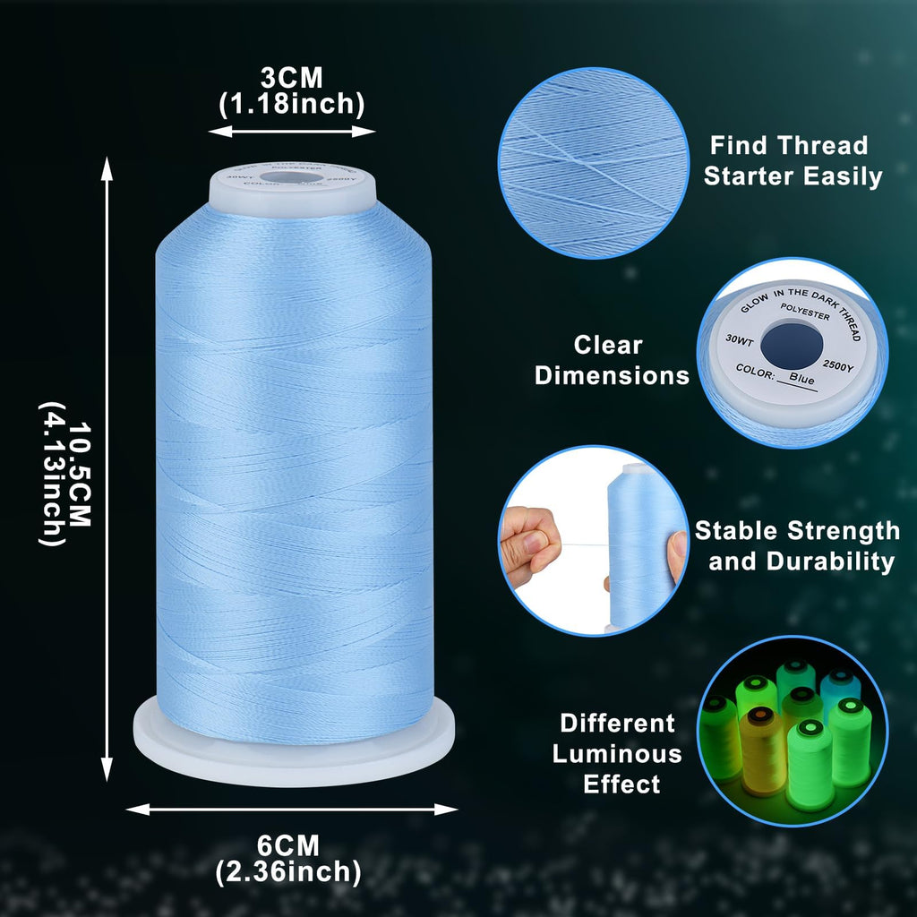Glow in Dark Thread 2500 Yards 30WT Pink