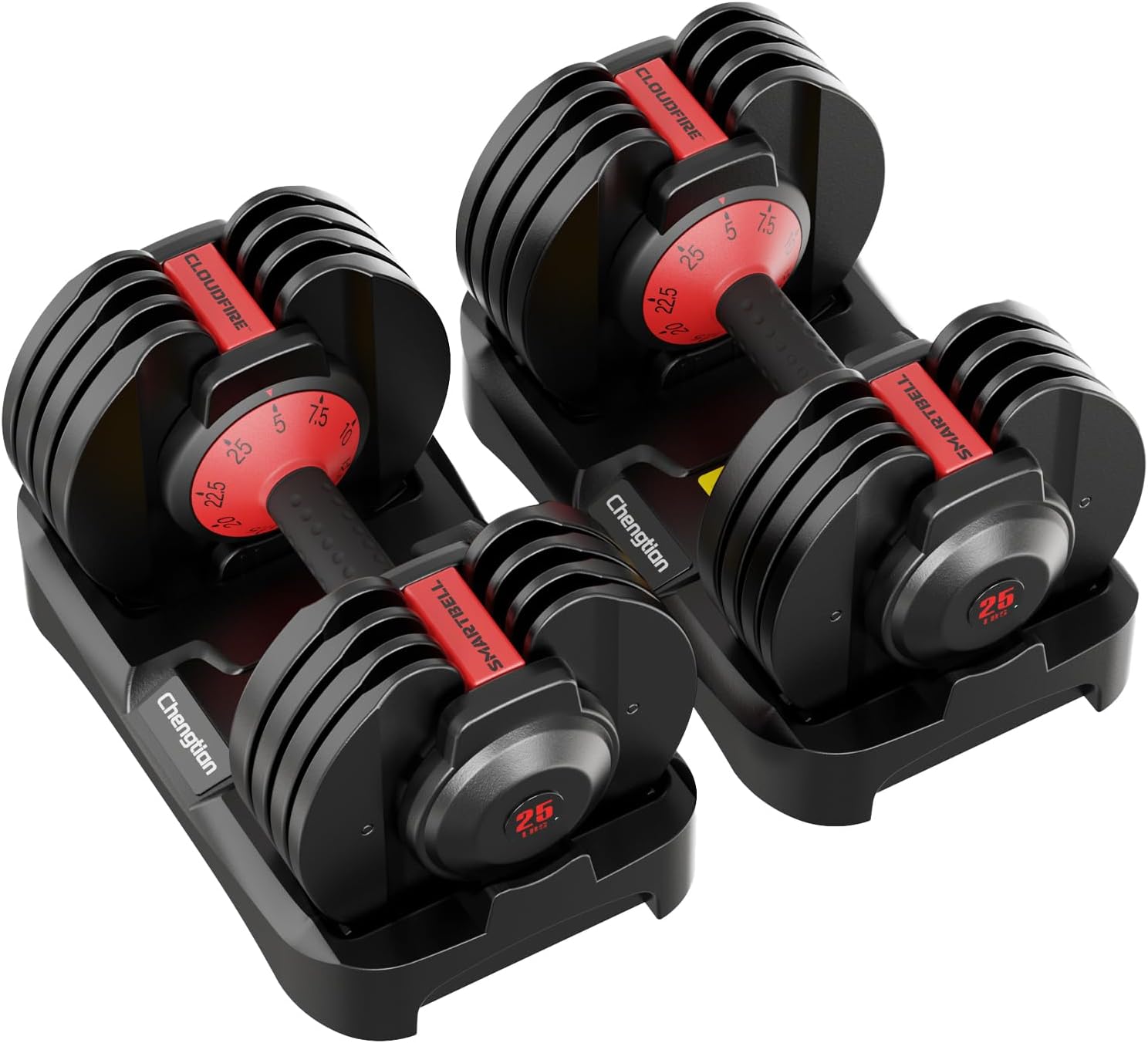New Upgraded Adjustable Dumbbell Set of 2 (52.5 lbs/25 lbs), 15/9 Weights Dumbbell Set with Safe Locking System