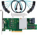 SAS HBA Card Compatible with LSI 9300-8i IT Mode 9211-8i with SAS Cables