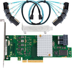 SAS HBA Card Compatible with LSI 9300-8i IT Mode 9211-8i with SAS Cables