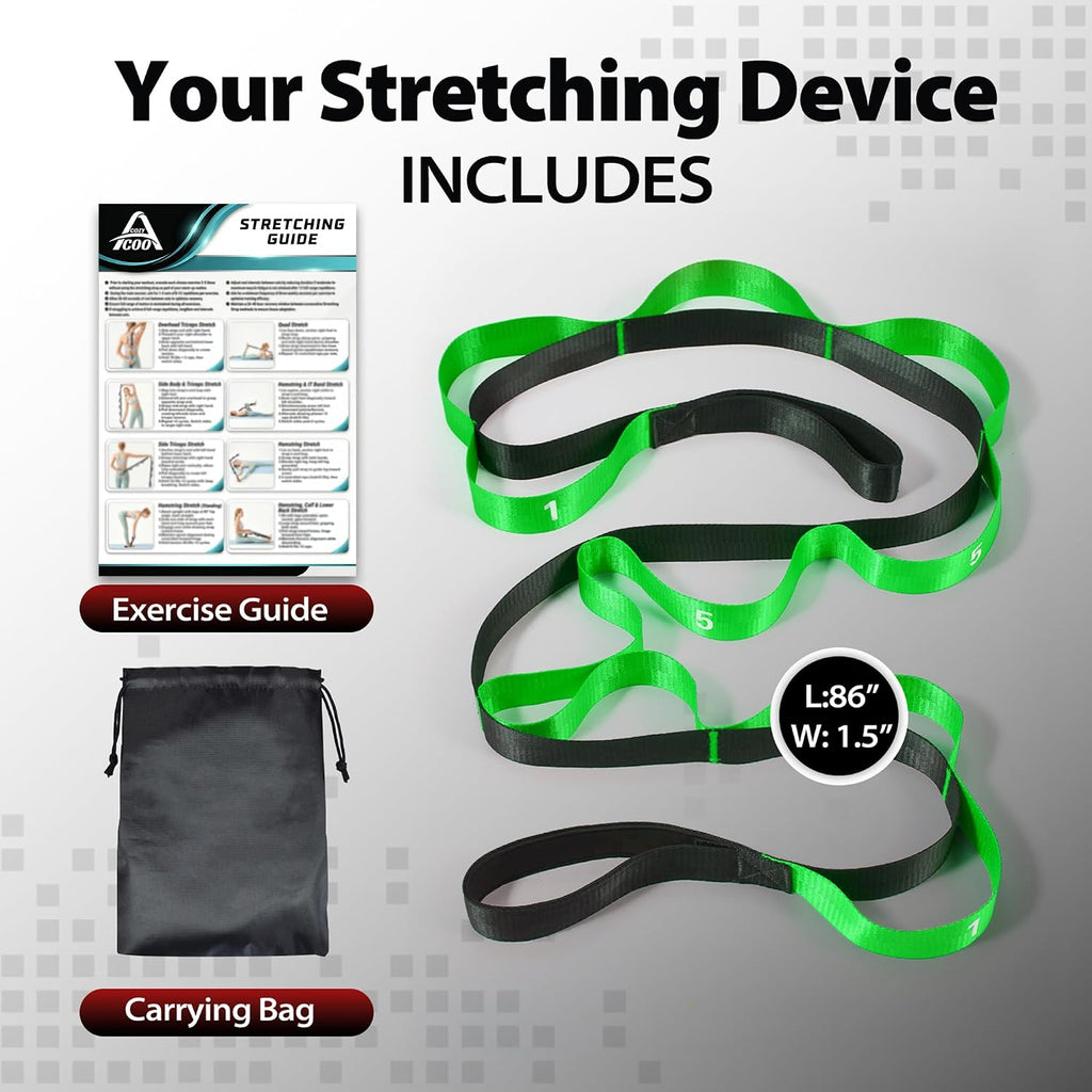 Stretching Strap with Loops for Physical Therapy,Knee,Calf,Back